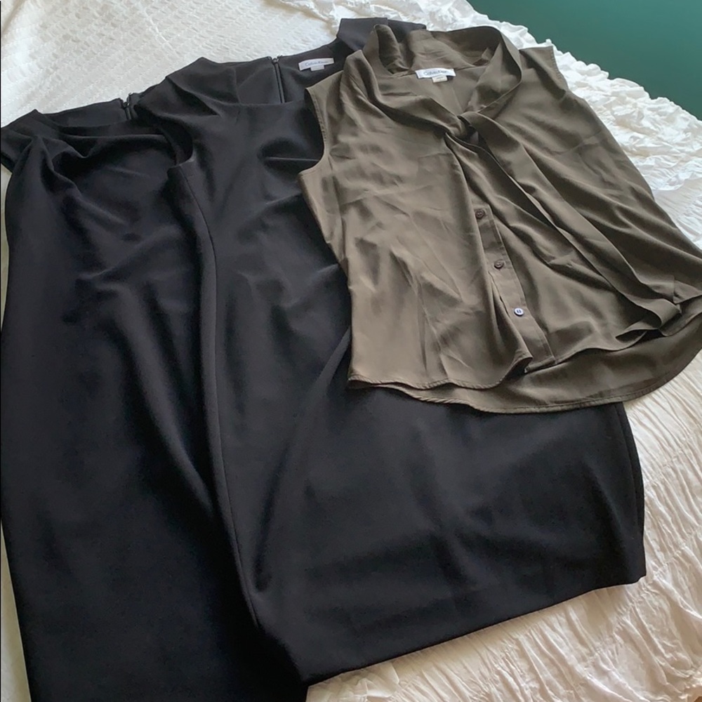 Calvin Klein Black and Olive Dresses